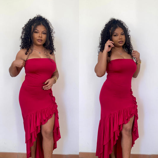 Robe samba rouge bordeau